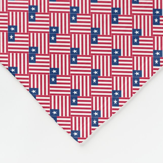 Patchwork Liberia Flagga ia Mönster Fleecefilt (Hörn)