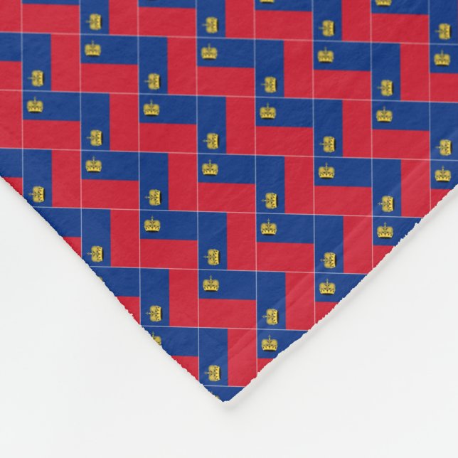 Patchwork Liechtenstein Flagga Mönster Fleecefilt (Hörn)