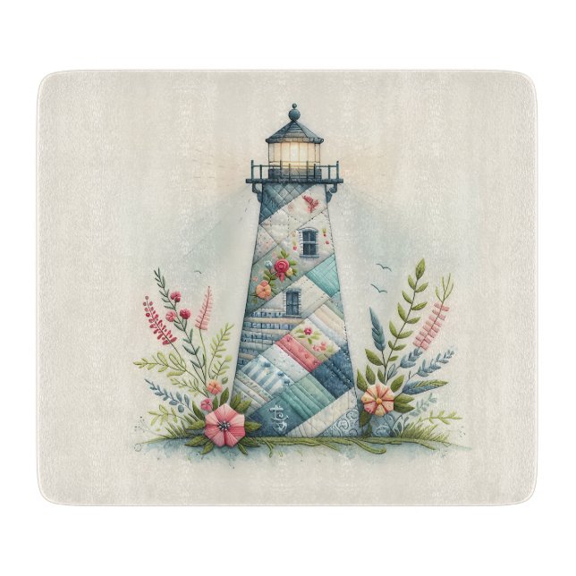 Patchwork Lighthouse Coastal Floral Scene (Framsidan)