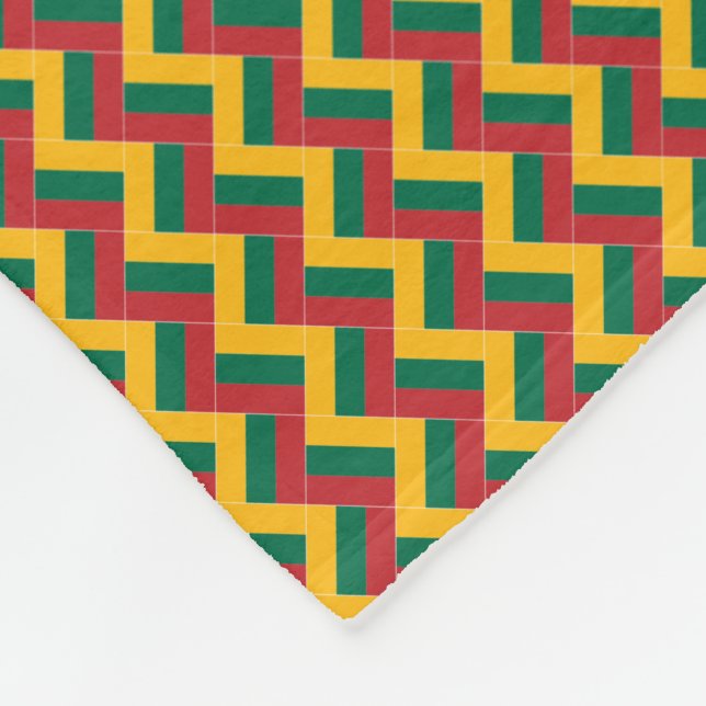 Patchwork Litauen Flagga Mönster Fleecefilt (Hörn)
