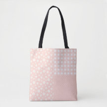 Patchwork Ljus rosa Cute Vår Mönster Tote Bag