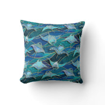 Patchwork Manta Rays in Sapphire Turcos Blue