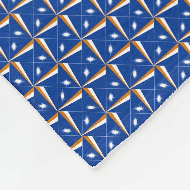 Patchwork Marshall Islands Flagga Mönster Fleecefilt (Hörn)