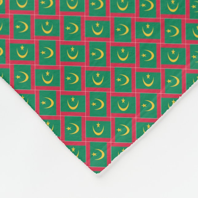 Patchwork Mauritania Flagga Mönster Fleecefilt (Hörn)