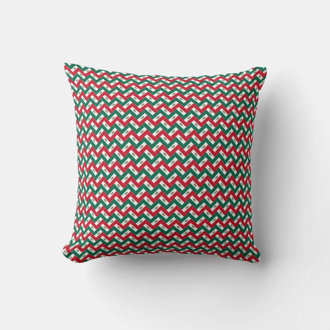 Patchwork Mexico Flagga Mönster Kudde (Framsida)