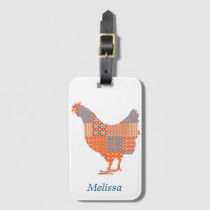 Patchwork Mönster Chicken Farm Animal Bagagebricka