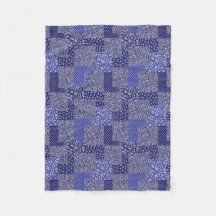 Patchwork Mönster Chintz Shades of Blue Polka Dot