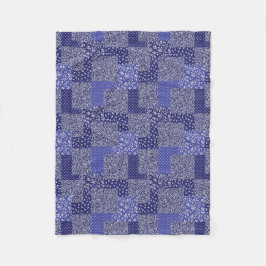 Patchwork Mönster Chintz Shades of Blue Polka Dot Fleecefilt