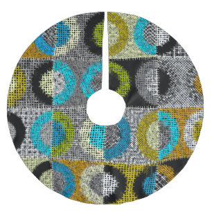Patchwork mönster, grov efterbildning. julgransmatta borstad polyester