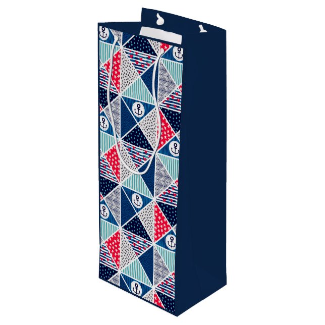 Patchwork Mönster med Nautical Inslag Polka Dot (Baksidan Vinklad)