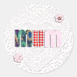 Patchwork "MORSA" på Snöre Runt Klistermärke
