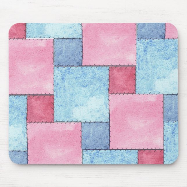 Patchwork Mousepad, Pinks, Blues Musmatta (Framsidan)