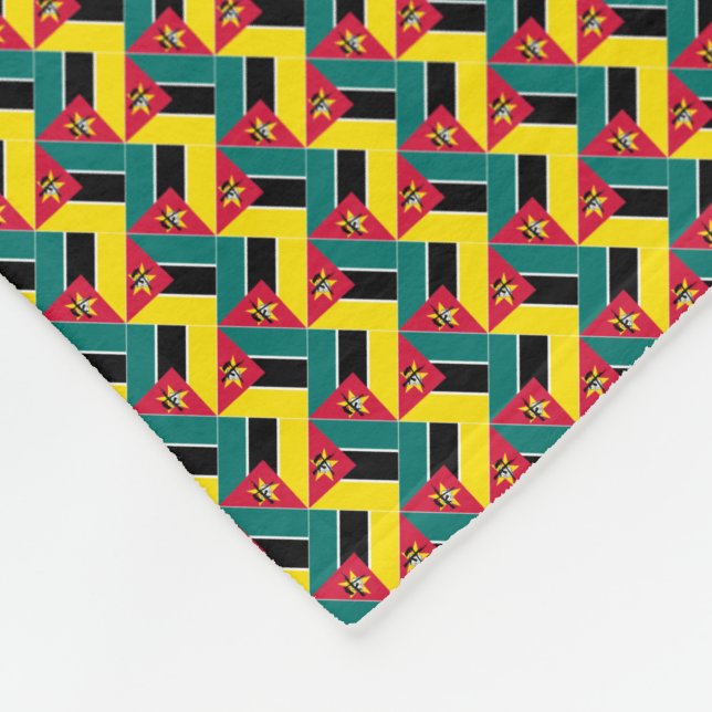Patchwork Mozambique Flagga Mönster Fleecefilt (Hörn)