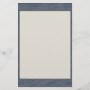 Patchwork Music Stationery in Blue Brevpapper