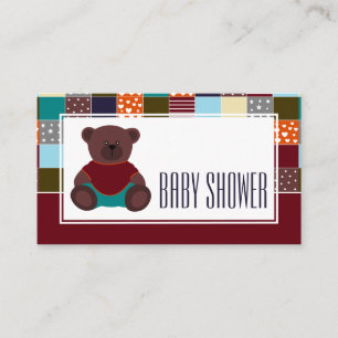 Patchwork-Nalle, babyskor Biljett Inbjudan