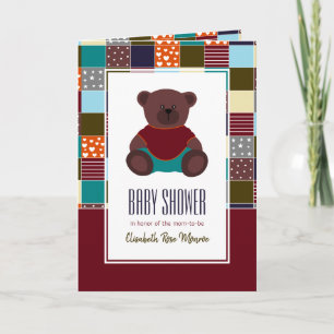 Patchwork-Nalle, babyvisning Inbjudan