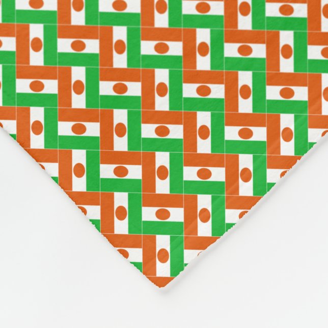 Patchwork Niger Flagga Mönster Fleecefilt (Hörn)