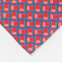 Patchwork North Korea Flagga Mönster Fleecefilt