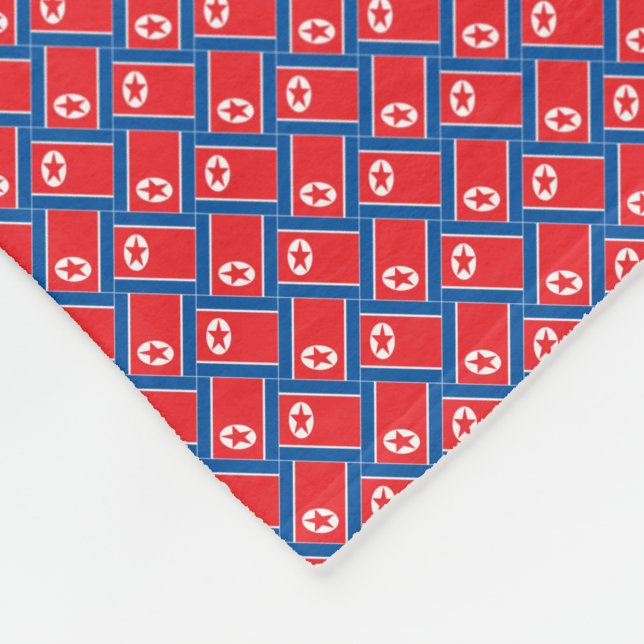 Patchwork North Korea Flagga Mönster Fleecefilt (Hörn)