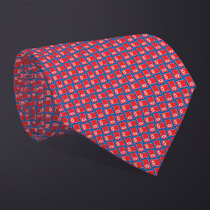 Patchwork North Korea Flagga Mönster Slips