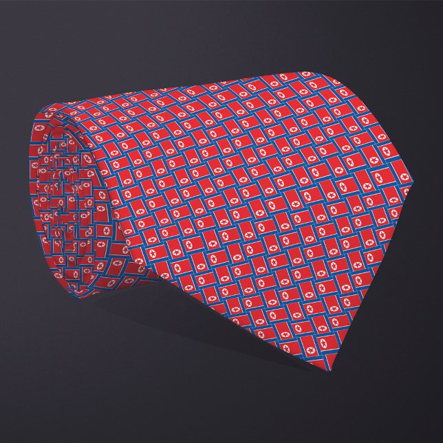Patchwork North Korea Flagga Mönster Slips (Skapare uppladdad)