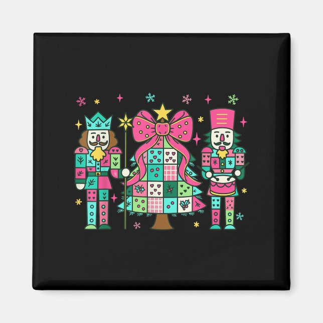 Patchwork Nutcracker Julgran Nk Nutcracker Magnet (Framsidan)