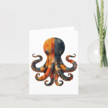 Patchwork Octopus Hälsning Card