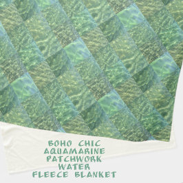 Patchwork of Aquamarine Blue Vatten Boho Chic Fleecefilt