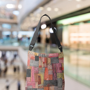 Patchwork of Linjer and Färg" Medium tote - Axelväska