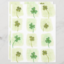 Patchwork of Shamrocks and Klöver Scrapbook Papper