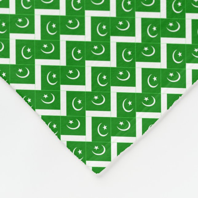 Patchwork Pakistan Flagga Mönster Fleecefilt (Hörn)