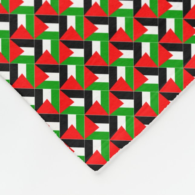 Patchwork Palestine Flagga Mönster Fleecefilt (Hörn)