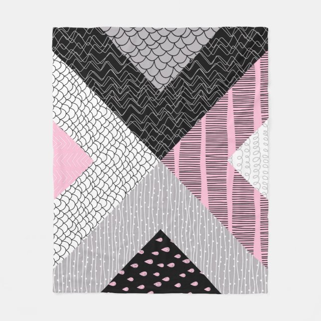 Patchwork-plattor, frihand teckning mönster. fleecefilt (Framsidan)