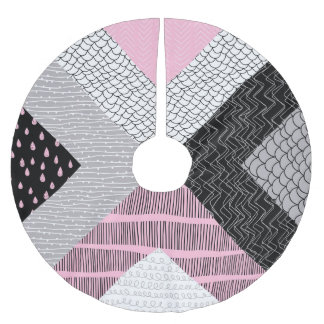 Patchwork-plattor, frihand teckning mönster. julgransmatta borstad polyester