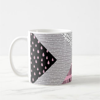 Patchwork-plattor, frihand teckning mönster. kaffemugg