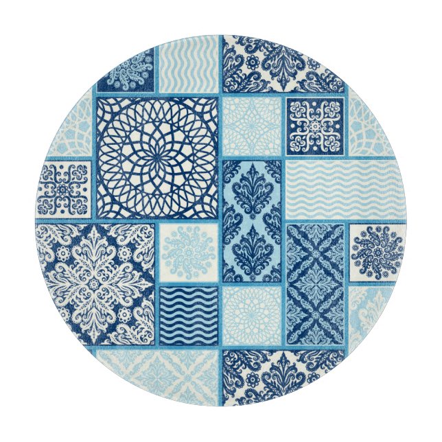 Patchwork-plattor, sömlös bakgrund. (Framsidan)
