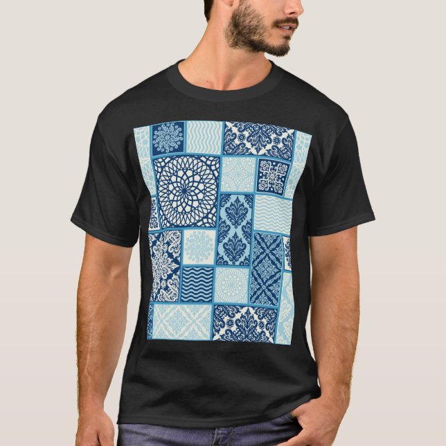 Patchwork-plattor, sömlös bakgrund. t shirt (Framsida)