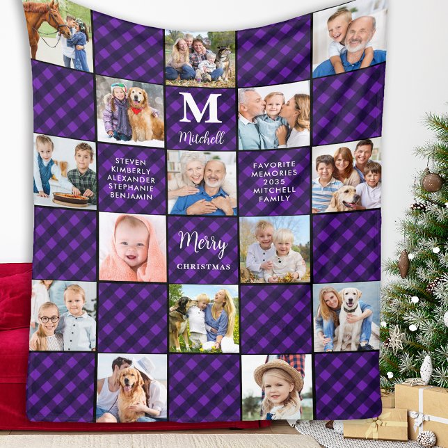 Patchwork Play-Personligen för Family Photo Collag Fleecefilt (Skapare uppladdad)