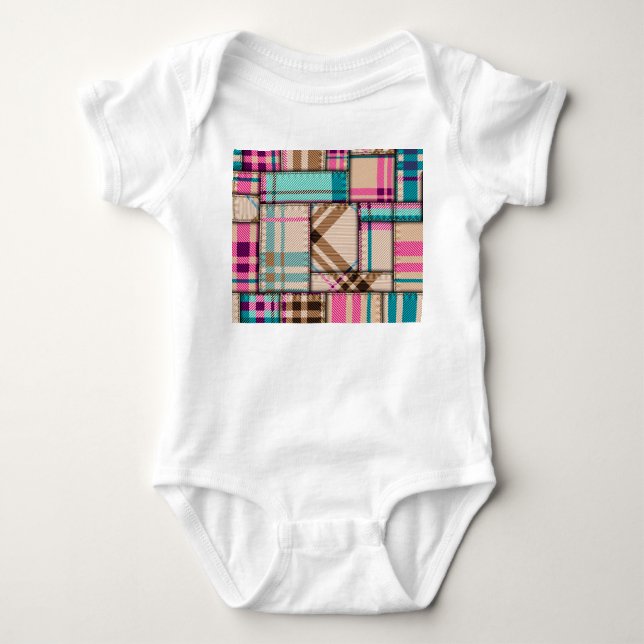 Patchwork Play, Vintage Sömlös bakgrund. T Shirt (Framsida)