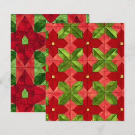 Patchwork Poinsettia Mönster Scrapbook Papper