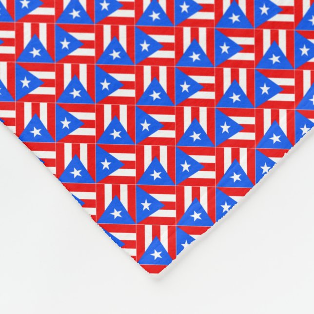 Patchwork Puerto Rico Flagga Mönster Fleecefilt (Hörn)