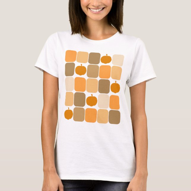 Patchwork Pumpkins T-Shirt (Framsida)