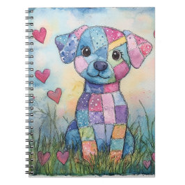 Patchwork Puppy Valentine Anteckningsbok