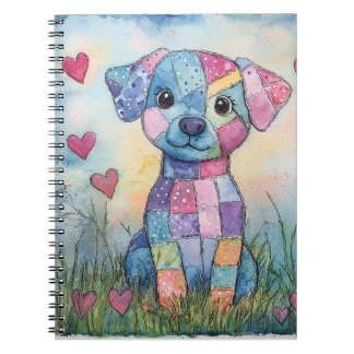 Patchwork Puppy Valentine Anteckningsbok