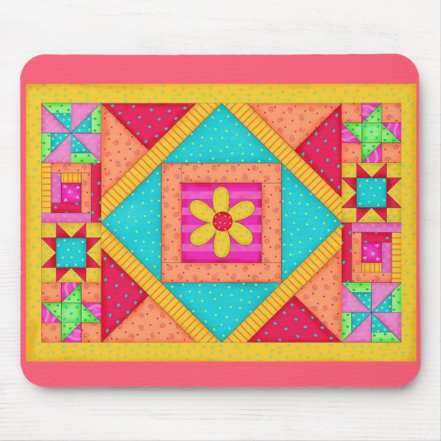 Patchwork Quilt Art Mousepad Musmatta (Framsidan)