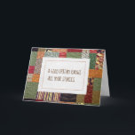 Patchwork Quilt Birthday för Friend Kort<br><div class="desc">Patchwork quilt mönster med orange hand sys ram för bästa väns födelsedag</div>