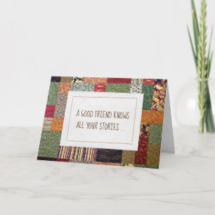 Patchwork Quilt Birthday för Friend Kort