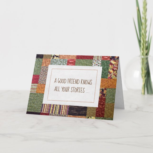 Patchwork Quilt Birthday för Friend Kort (Framsida)