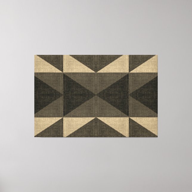 "PATCHWORK QUILT - BLACK AND TAN SQUARES" CANVASTRYCK (Framsida)