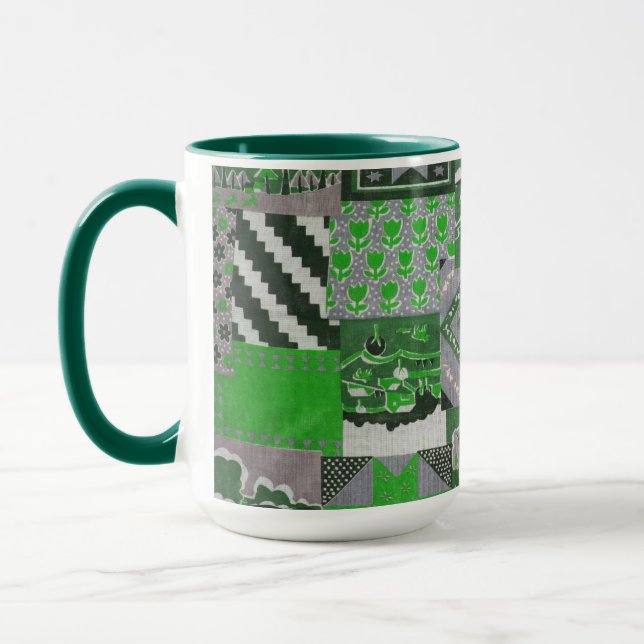 Patchwork Quilt Ceramic Mugg (Vänster)